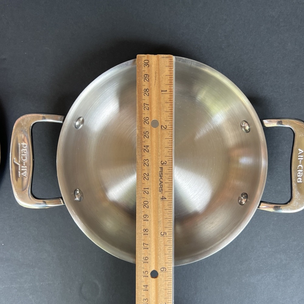 All-Clad 6"  Mini Gratin Pan x2 Double Handle Stainless Steel Oven Broiler Safe - Picture 12 of 13